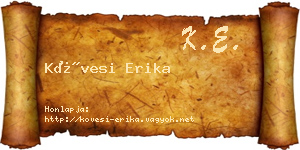 Kövesi Erika névjegykártya