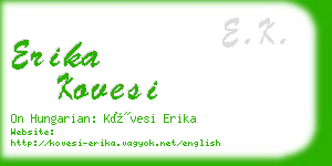 erika kovesi business card